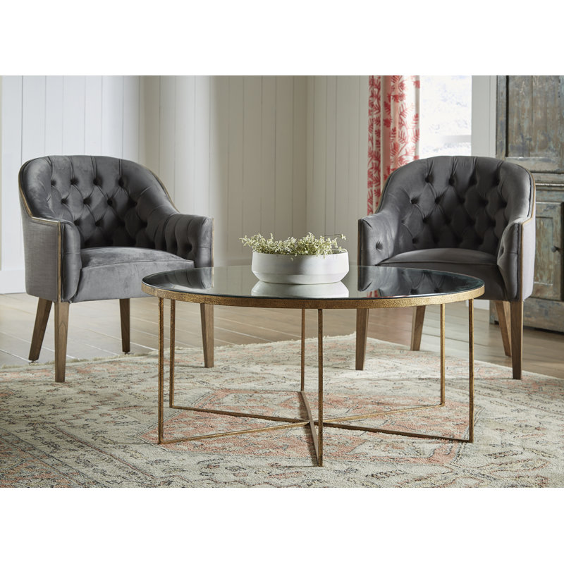 RUSTOWN Farhouse Round Coffee Table Set Of 2, Cocktail Table Set